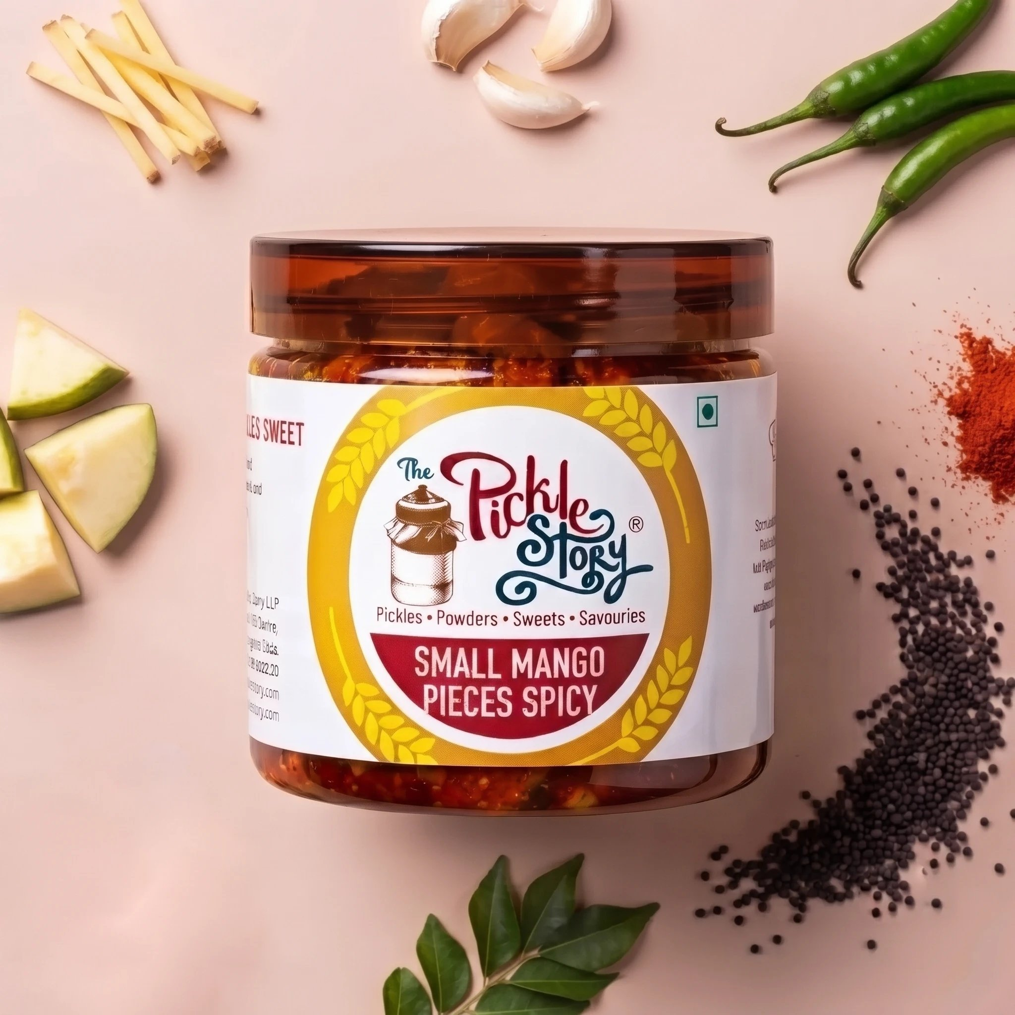 The Pickle Story Mango and Mustard (small pieces of Mango) Spicy Pickle - Dista