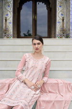 Thumbnail for Jyoti Fashion Women's Pink Faux Georgette Heavy Embroidery and Moti Work Kurta Set - Distacart