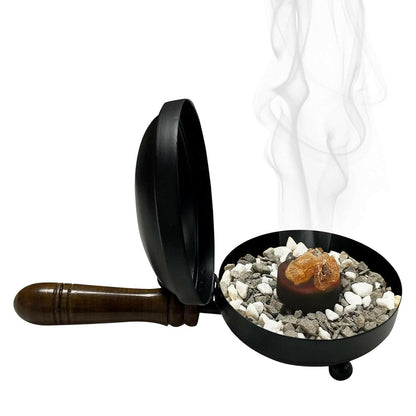 Not Available Handcrafted Metal Dhoop Dani Incense Burner - Black Color - Dista