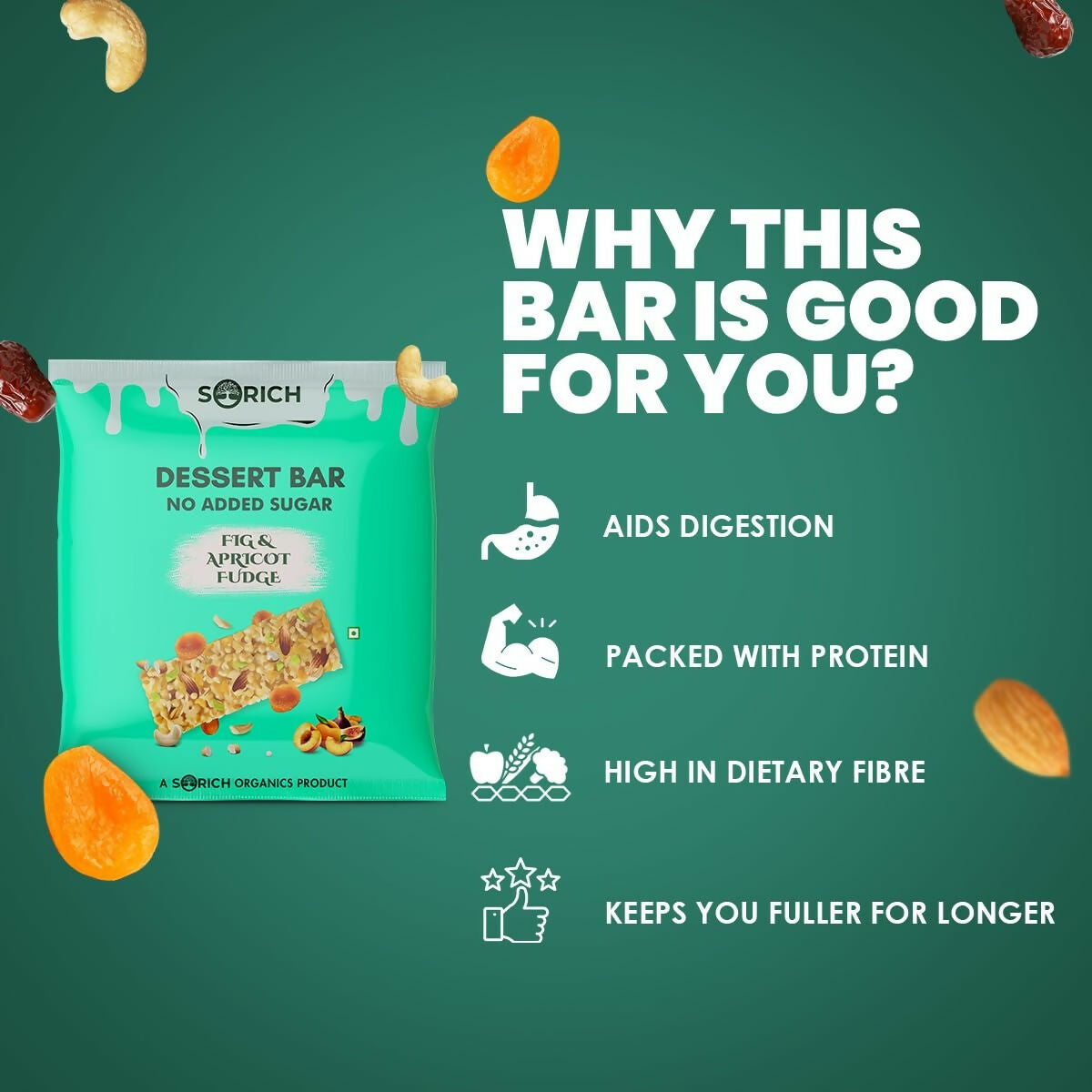 Sorich Organics Dessert Protein Mini Bars Fig & Apricot - Distacart