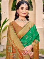 Thumbnail for Astita Pochampalli Silk Brown Saree