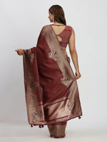 Thumbnail for Astita Linen Cotton Maroon Saree