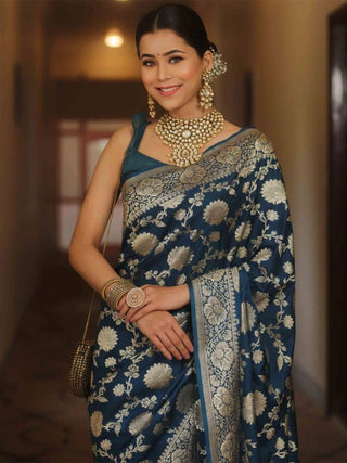Anouk Floral Zari Kanjeevaram Saree