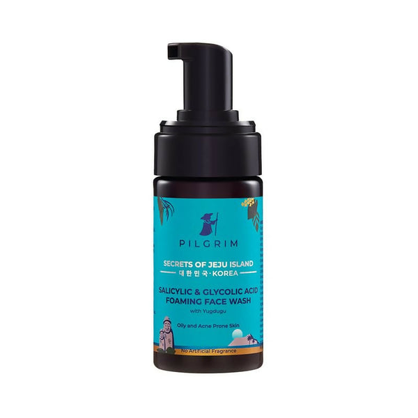 Pilgrim Korean 1.5% Salicylic (Bha) & 2% Glycolic Acid (Aha) Foaming Face Wash For Oily & Acne-Prone Skin - Korean Skin Care - Distacart