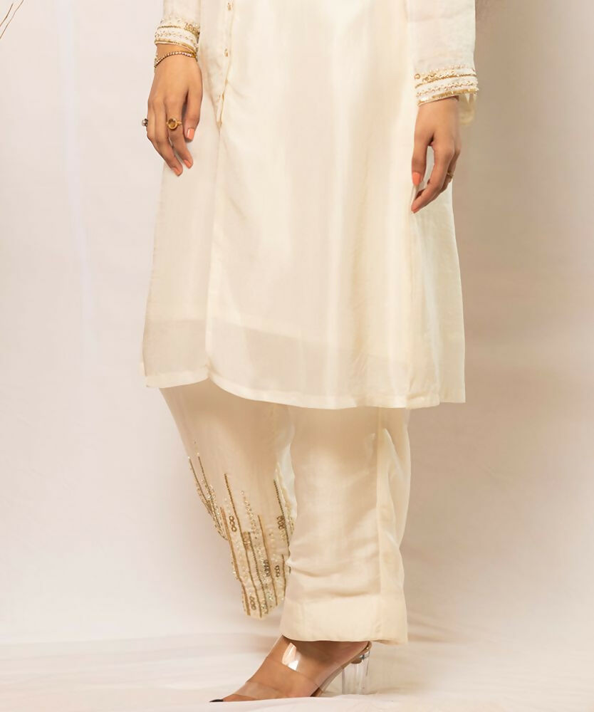 Timaraa Ivory Lumina Silk Co-Ord Set - Dista