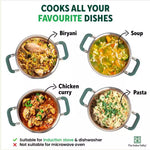 Thumbnail for The Indus Valley TurboCuk Tri-ply Stainless Steel Biryani Cooking Pot/Casserole, Premium Quality, 3 Layer Thick Body, Cool Silicone Handles, 100% Toxin-free, Non-stick, Induction & Gas, Spatula, 2.9L