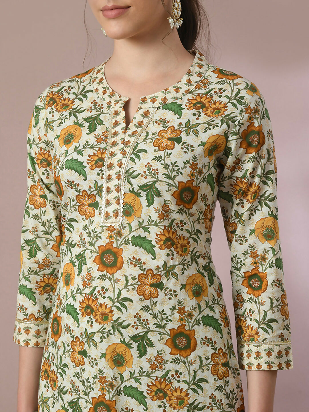 Myshka Women's Multi Printed Cotton Straight Party Kurta Set With Dupatta - Distacart