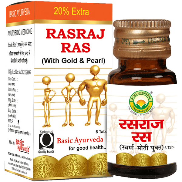 Basic Ayurveda Rasraj Ras with Gold & Pearl - Distacart