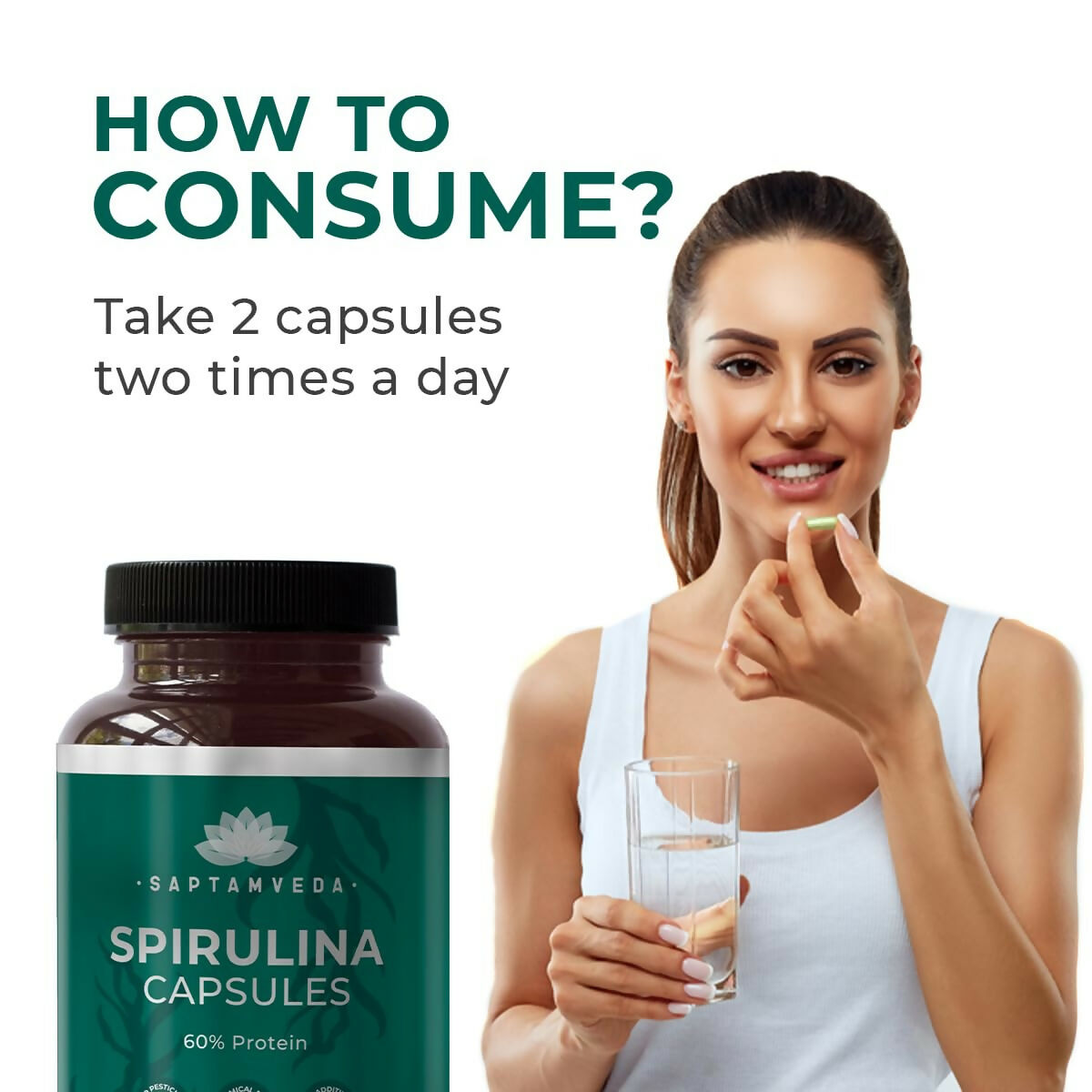 Saptamveda Spirulina Capsules - Distacart