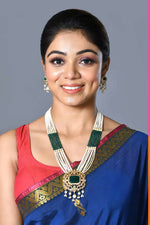 Thumbnail for Joban Fashion Women Golden White Green Pendant Set With Earrings - Distacart