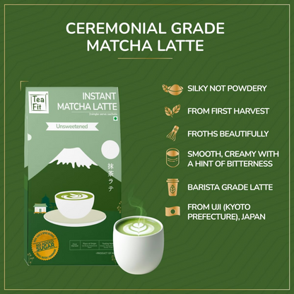 TeaFit Ceremonial No Sugar Instant Matcha Latte Premix - Distacart