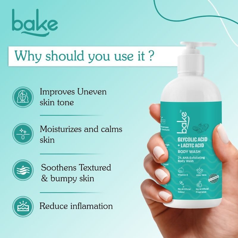 Bake 2% AHA Exfoliating Body Wash - Distacart