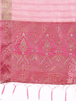 Thumbnail for Aanika Women Pink Organza Saree With UnStiched Blouse - Distacart