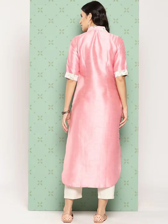 Ahalyaa Women's Traditional wear Kurta - Pink - Distacart