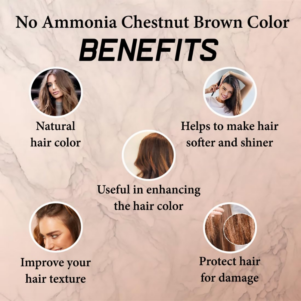 VedicAyurveda Henna Based Hair Colour - Soft black & Chestnut Brown - Dista