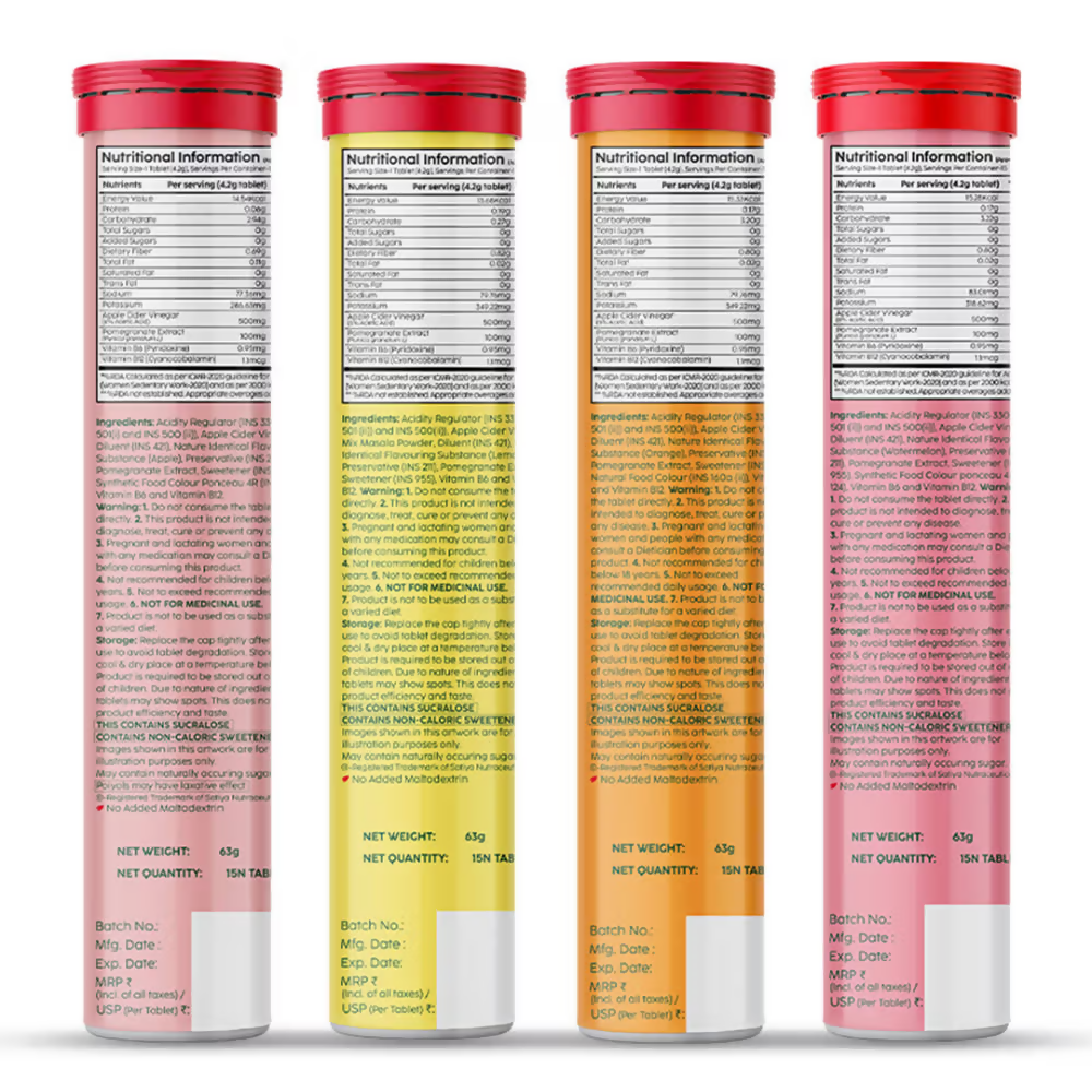 PLIX The Plant Fix Apple Cider Vinegar Effervescent Tablets Combo with Vitamin B6 & B12 - Distacart