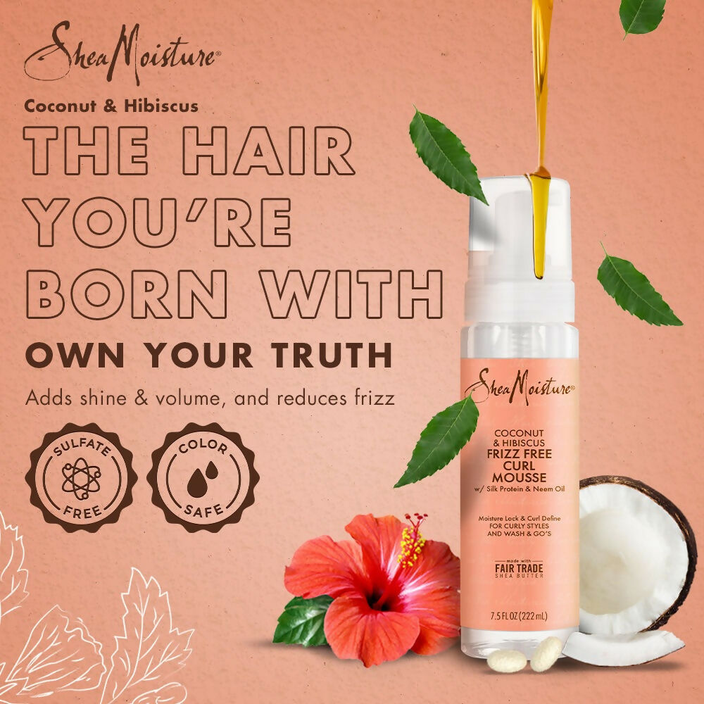 Shea Moisture Coconut & Hibiscus Frizz Free Curl Mousse - Distacart
