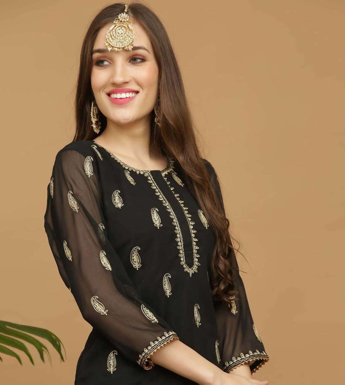 Joban Fashion Black Georgette Lehenga Set - Dista