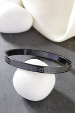 Thumbnail for NVR Men's Set of 2 Gold & Black Rhodium-Plated Stainless Steel Kada Bracelet - Distacart