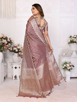 Thumbnail for Aastha Fashion Dusty Rose Organza Silk Weaving Saree - Distacart
