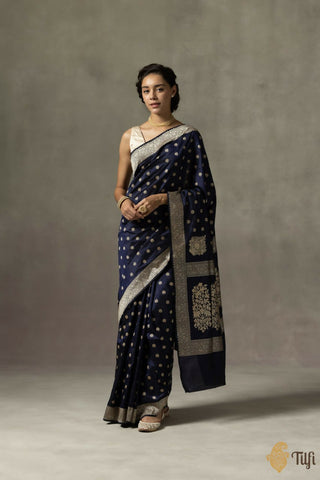 Preksha Creation Indian Style Banarasi Soft Silk Women Saree - Blue - Distacart