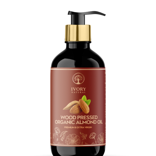 Ivory Natural Wood Pressed Organic Almond Oil , Premium Extra Virgin Oil - For Radiant Skin, Hair Wellness - Distacart