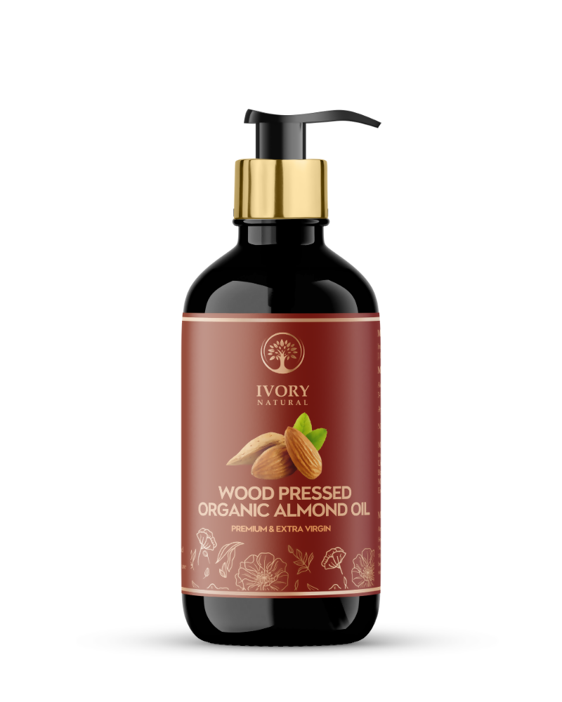 Ivory Natural Wood Pressed Organic Almond Oil , Premium Extra Virgin Oil - For Radiant Skin, Hair Wellness - Distacart