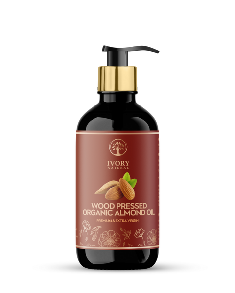 Ivory Natural Wood Pressed Organic Almond Oil , Premium Extra Virgin Oil - For Radiant Skin, Hair Wellness - Distacart