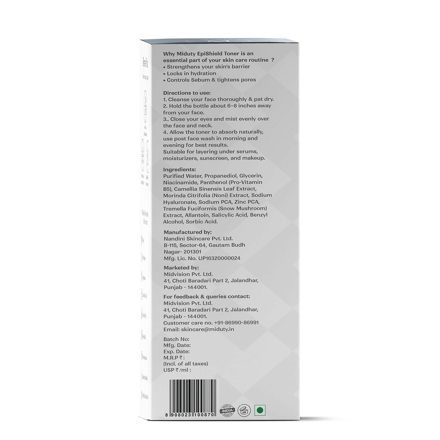 Miduty EpiShield Face Toner - Distacart