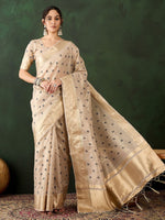 Thumbnail for Mitera Floral Woven Design Zari Organza Saree - Distacart