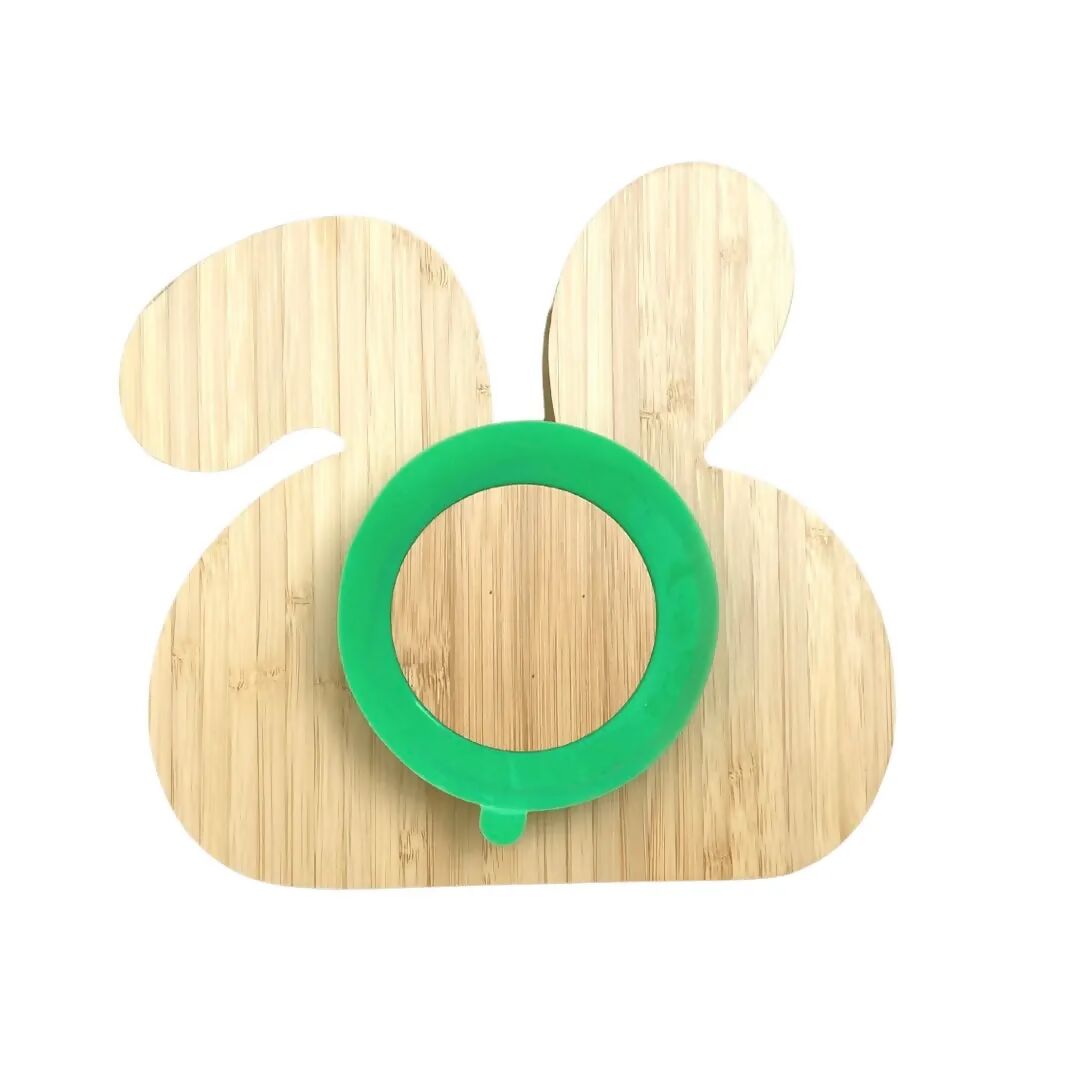 Littlecherrymom Bunny Bamboo Suction Plate (With Fork And Spoon) - Distacart