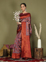 Thumbnail for Astita Lichi Silk Grey Saree