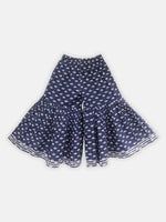 Thumbnail for Ahalyaa Navy Pure Cotton Digital Printed Kids Kurta Sharara Set For Girls - Distacart