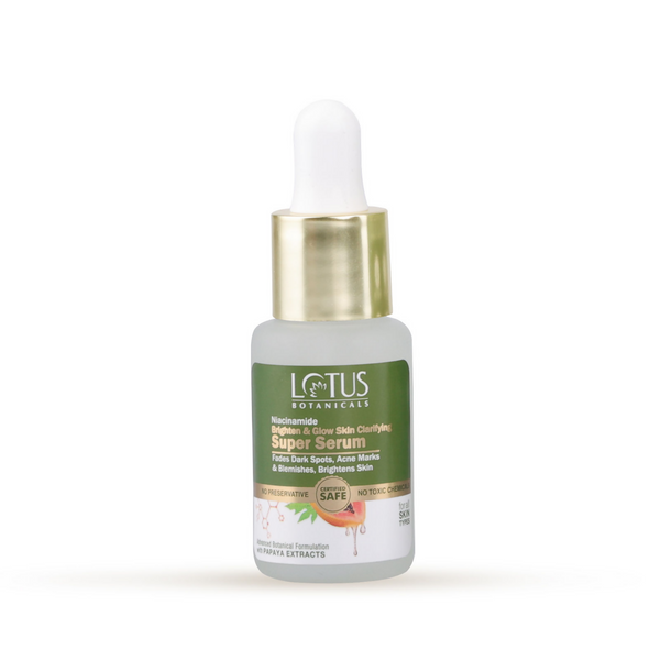 Lotus Botanicals Niacinamide & Papaya Brighten & Glow Skin Clarifying Super Serum - Distacart