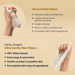Thumbnail for Herby Angel Ultra Gentle Baby Wipes with 99% Pure Water