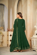 Thumbnail for Jyoti Fashion Women's Green Georgette Embroidered Anarkali Kurta Pant Set With Dupatta - Distacart