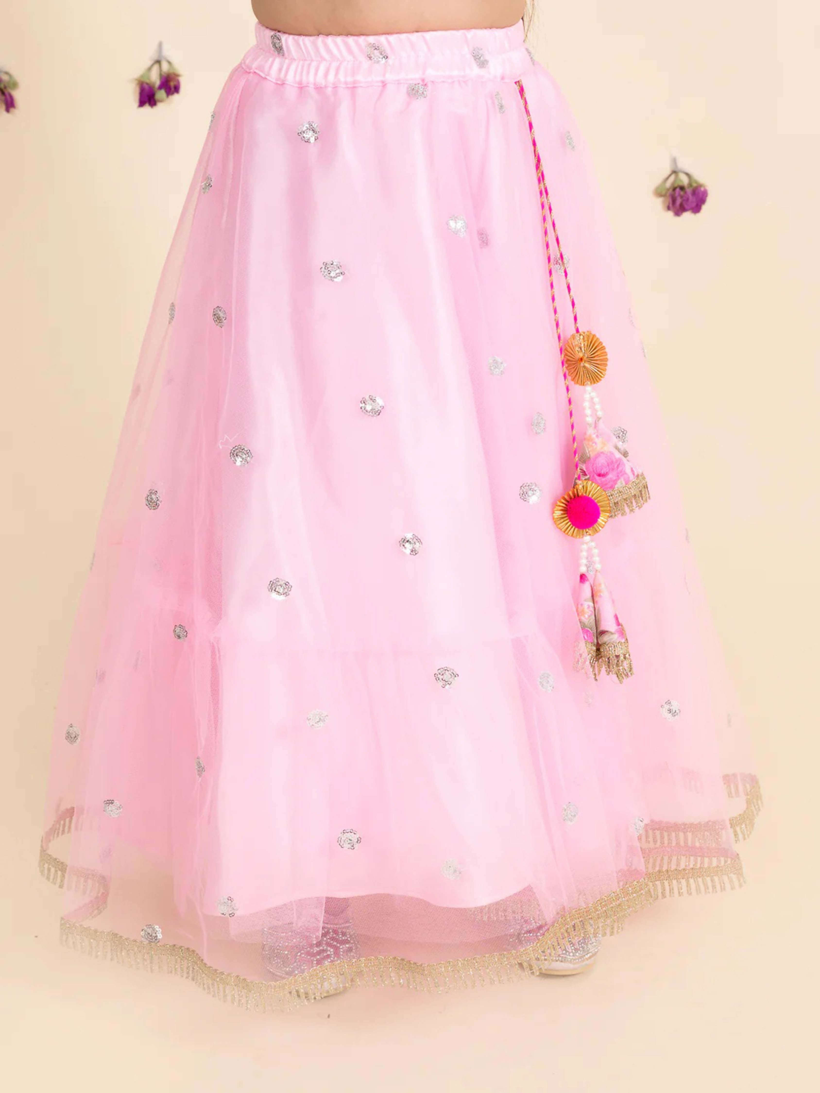 Joban Fashion Girl's Baby Pink Color Lehenga Choli