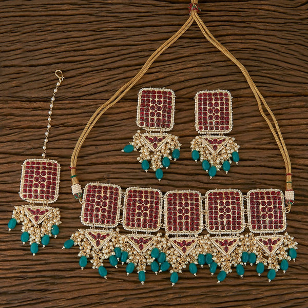 Joban Fashion Women Golden White Ruby Necklace Set - Distacart
