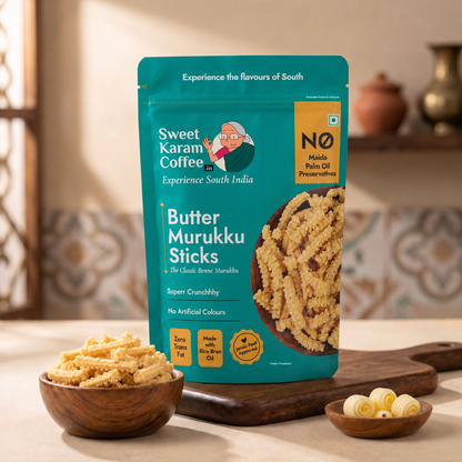 Sweet Karam Coffee Butter Murukku (Benne Murukku) - Dista
