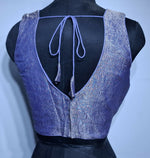 Thumbnail for Kia Fashions Lilac Crush Tissue Self Design Readymade Blouse - Distacart