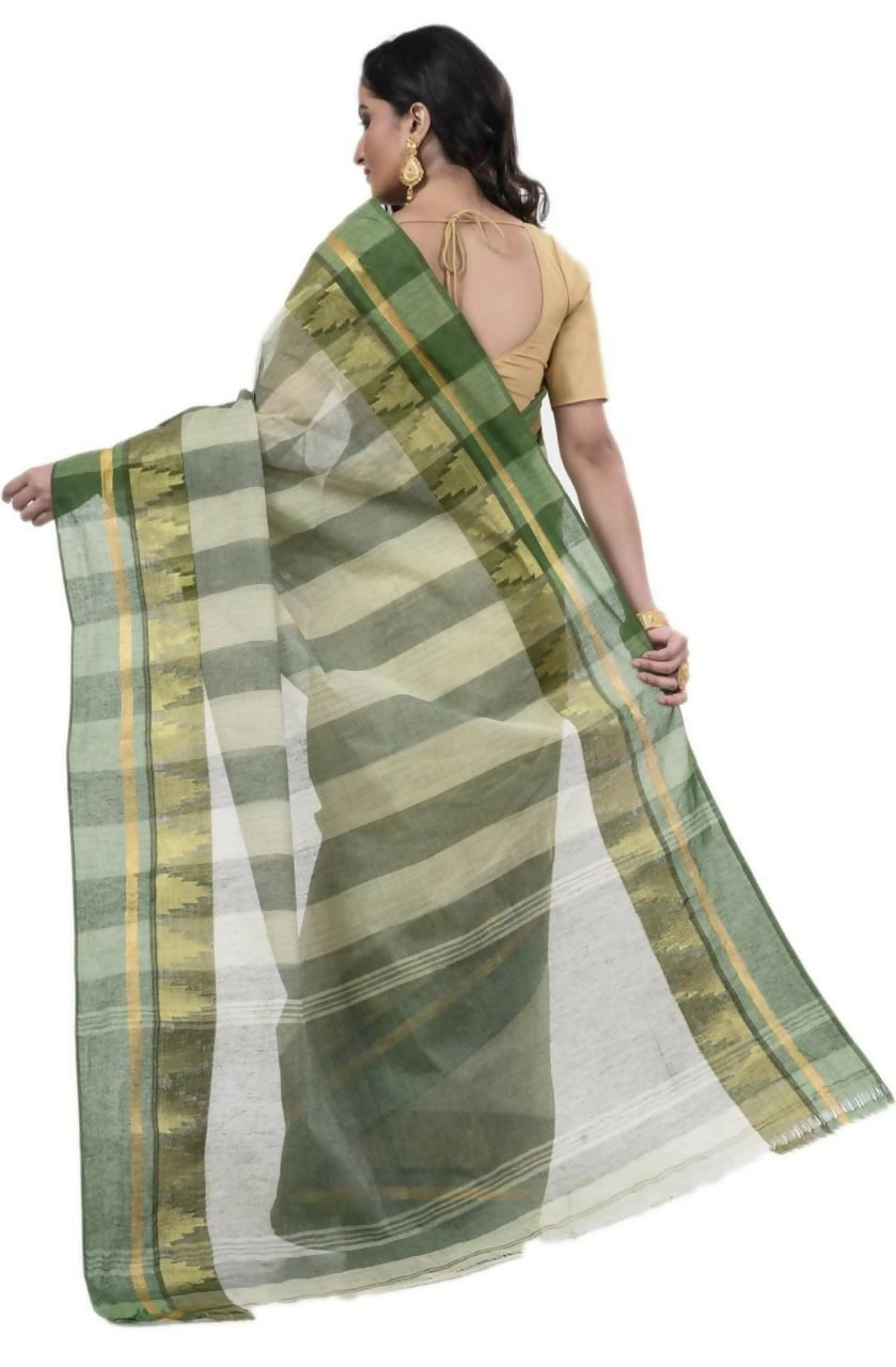 Exclusive Collection Off White 100% Pure Cotton Tant Saree