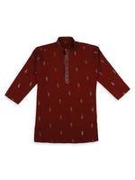 Thumbnail for Joban Fashion Kids Island Traditional Ethnic Wear with Silk Sequence Embroidery Full Sleeves Kurta and Pyjama Set - Maroon - Distacart