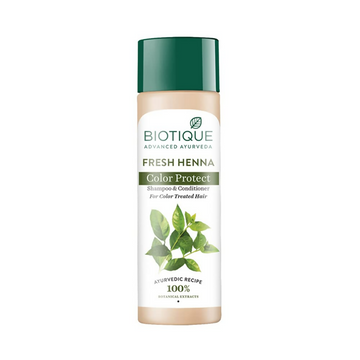 Biotique Fresh Henna Color Protect Shampoo & Conditioner For Color Treated Hair - Distacart