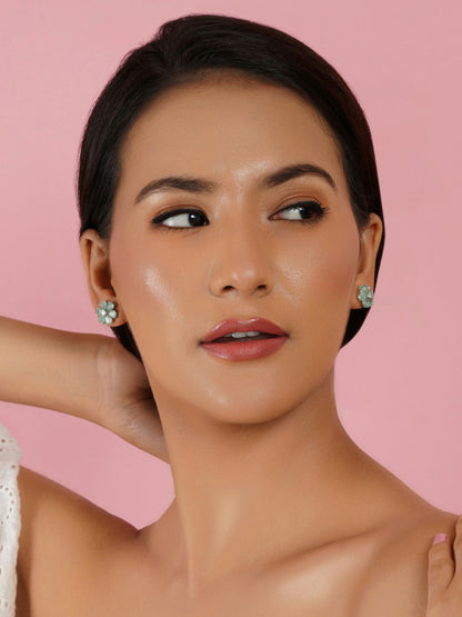 stone stud (mint green ) - Ruby Raang - Distacart