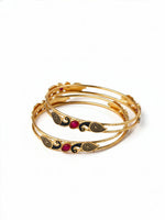 Thumbnail for NVR Women Set of 2 Gold Plated Handcrafted Kada Bangle - Distacart