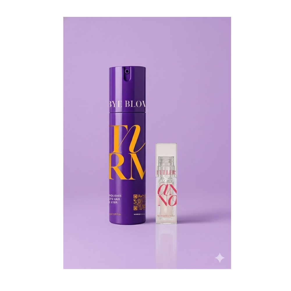 Antinorm Bye Bye Blow Dry Hair Serum and Fuller Without Filler Lip Balm Combo - Distacart