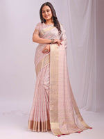 Thumbnail for Astita Organza Peach Saree