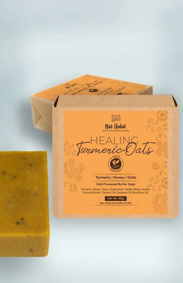 Nat Habit Cold Processed Healing Turmeric-Oats Soap - Distacart