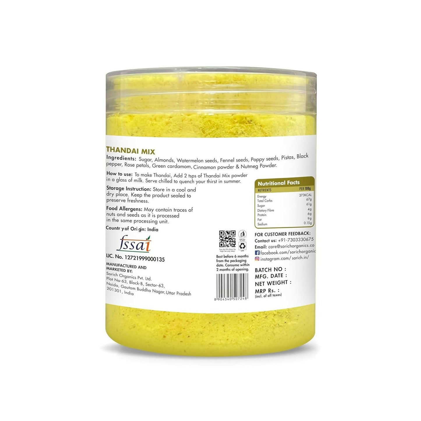 Sorich Organics Thandai Mix - Distacart