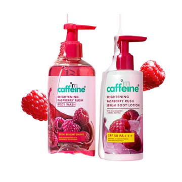 mCaffeine Brightening Raspberry Rush Body Wash & Serum Lotion - Distacart